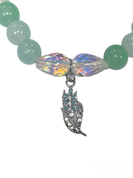 Rainforest Bracelet with Blue Pedal Flower Pendant